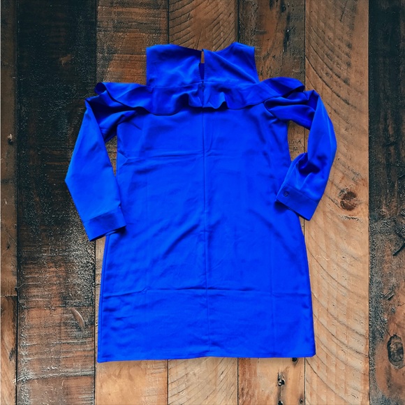 Women’s Blue Express Shoulder Cut-out Long sleeve dress. - Picture 2 of 4